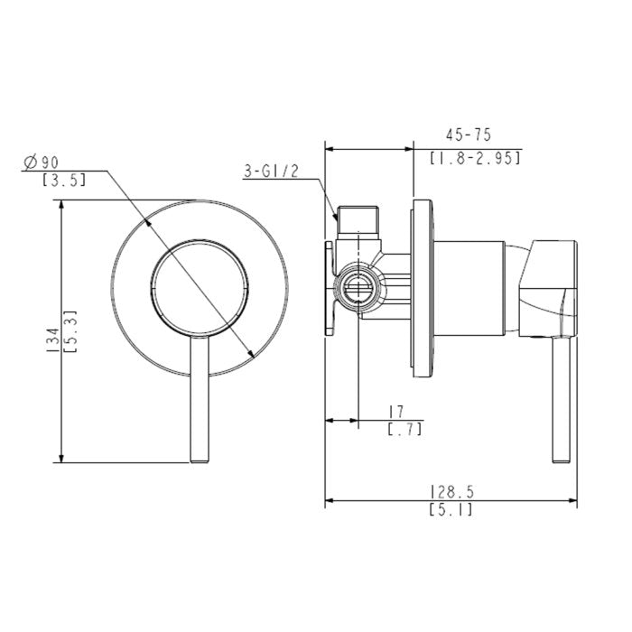 Robertson - Uno Mains Pressure Shower Mixer - Brushed Nickle 43370.04