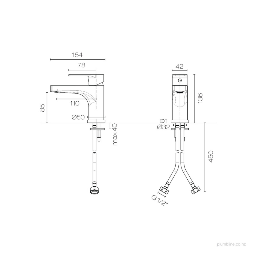 Plumbline eco style basin mixer - ES1560