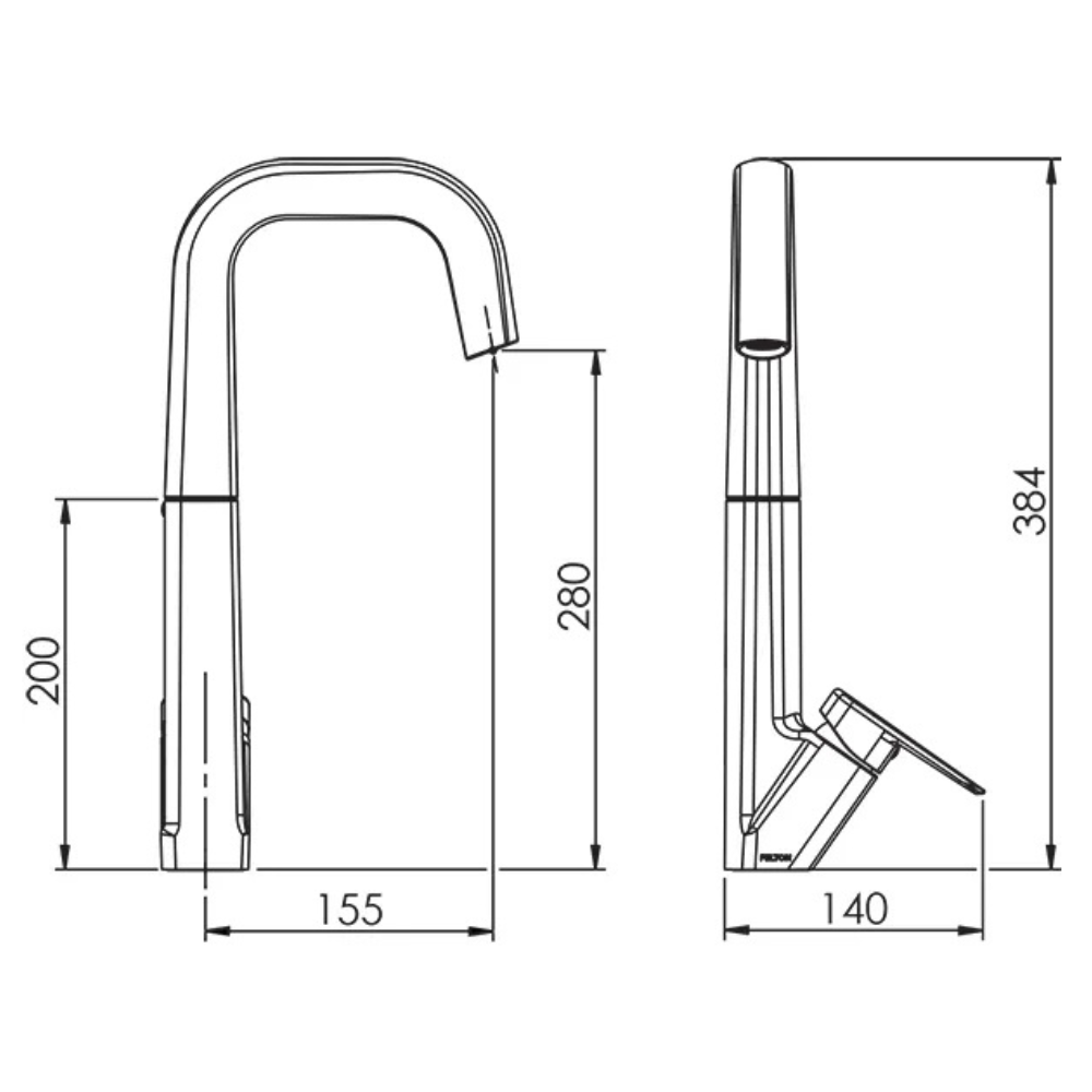 Felton Axiss sink mixer - brushed stainless finish