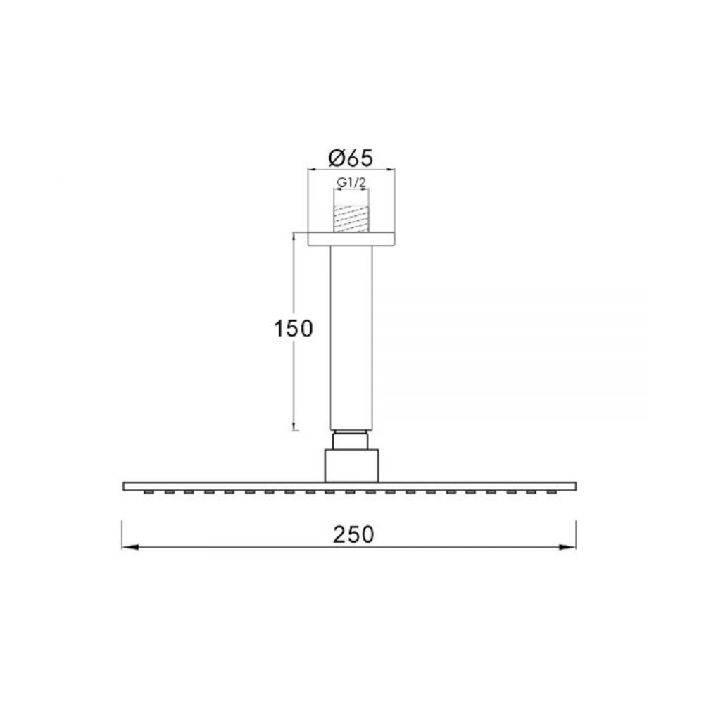 Waterware - Scarab Rain Shower with Ceiling Arm Brushed Gold- FWSC10BG