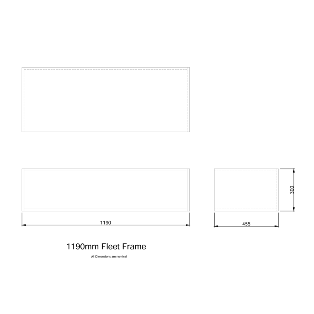 Athena Fleet 1200mm Wall hung Vanity -Indian Ink/Baroque