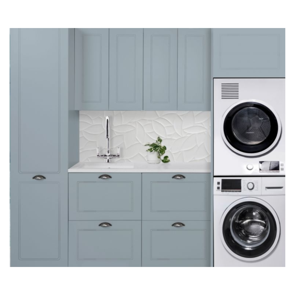 Burlington Gooseneck Laundry/Kitchen Mixer Chrome with white accents - 156.G.39608