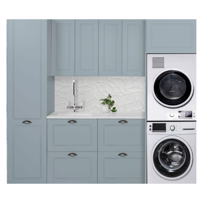 Burlington Gooseneck Laundry/Kitchen Mixer Chrome with white accents - 156.G.39608