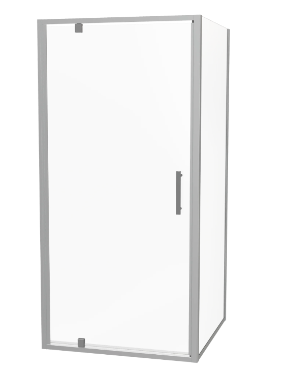 Clearlite Millennium Square Shower Door & Return Panel - Satin/chrome