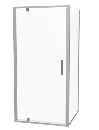 Clearlite Millennium Square Shower Door & Return Panel - Satin/chrome