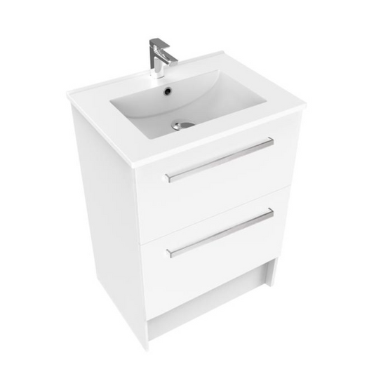 Newtech - Frank 600 2 Drawer Floor Standing Vanity - White