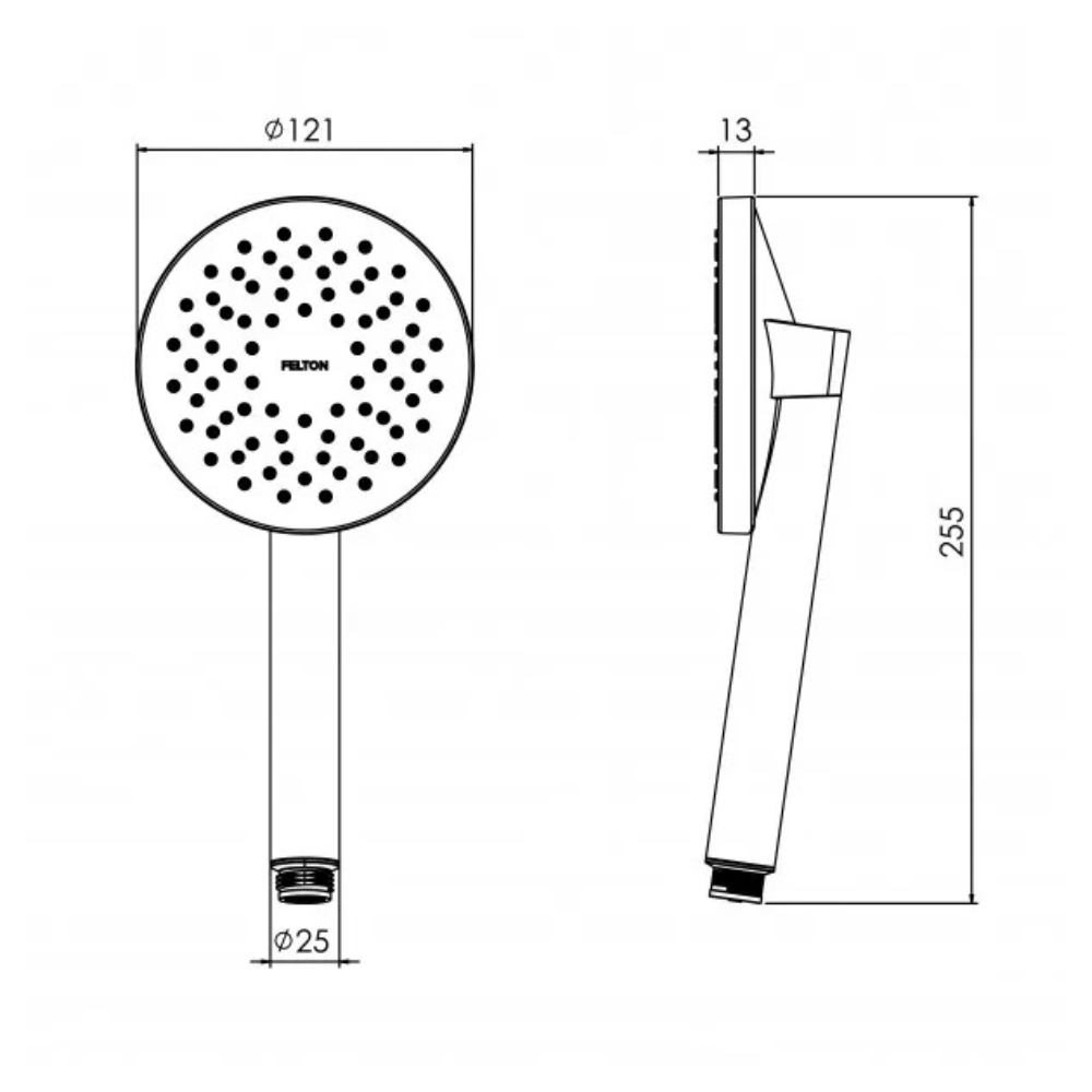 Felton Linea Aerlux Handpiece - Brush Nickle HS0063