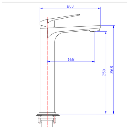 Foreno - North Basin Mixer – High Rise - Brushed Gunmetal-NRT22BG
