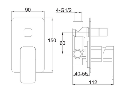 Waterware Project Divertor Shower Mixer Chrome FW2037CP