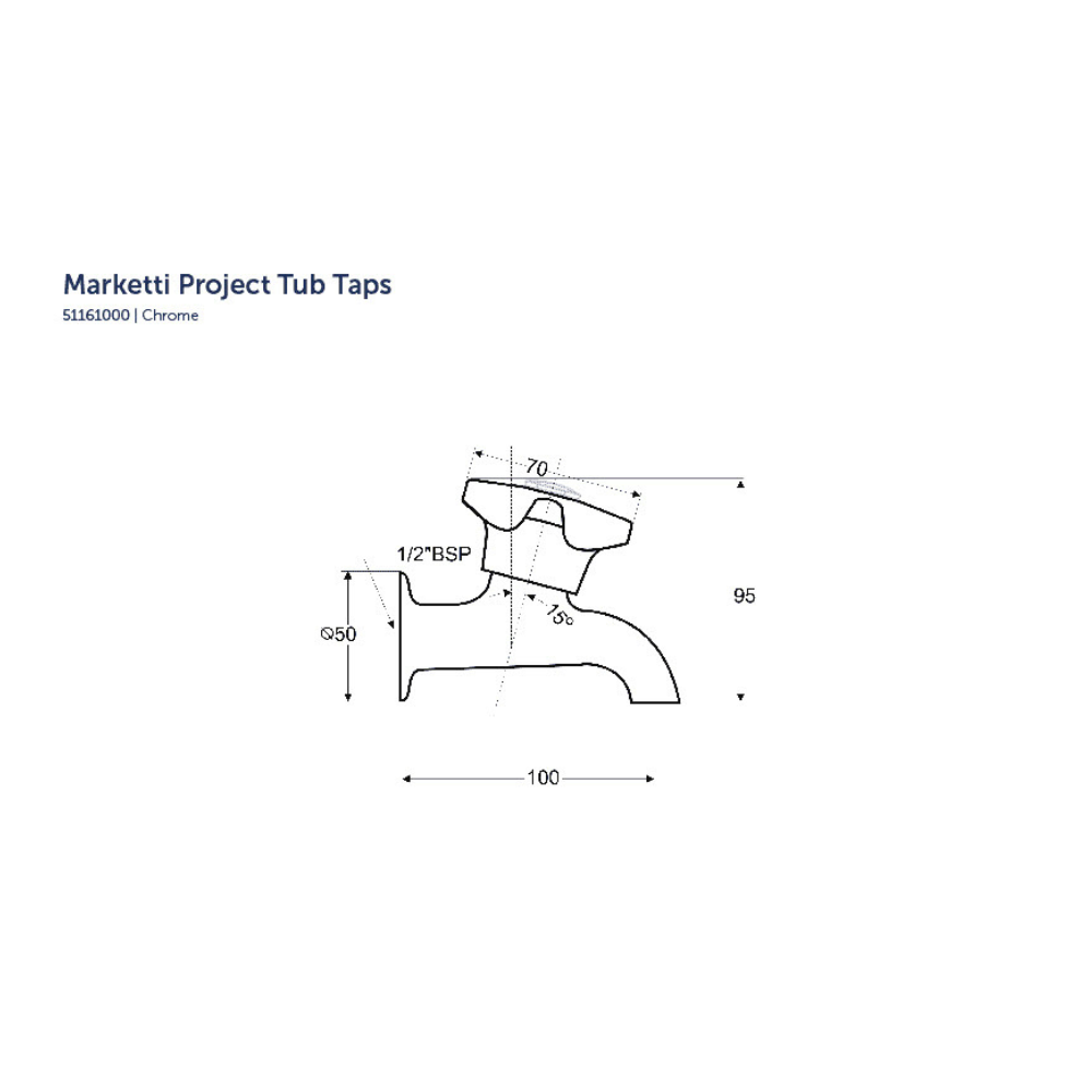 Greens - Project Tub Taps - Pair - Chrome - 51161000