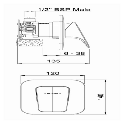 Methven Waipori Shower mixer  c/w Fastflo II - WAAPS2C