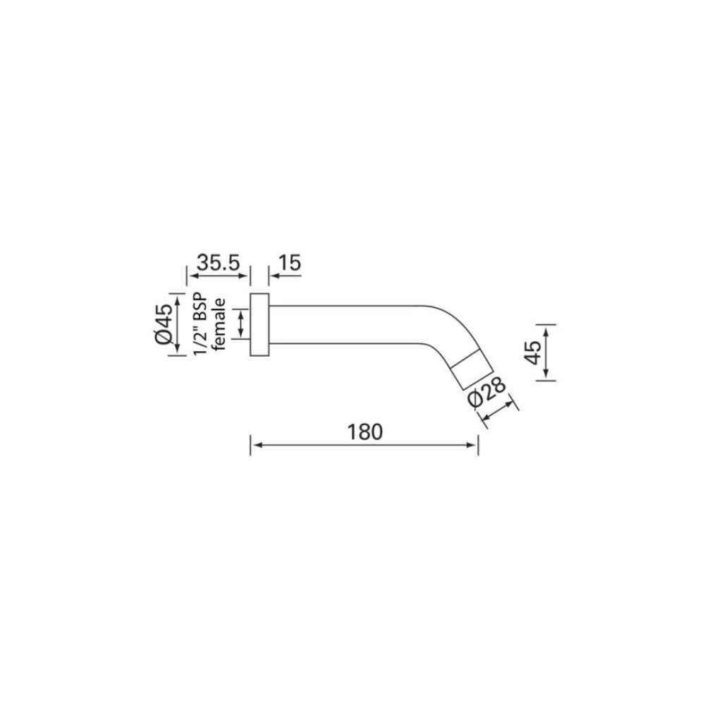 Felton - Halo Bath spout 1/2inch -chrome FELT06BSC