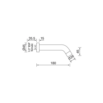 Felton - Halo Bath spout 1/2inch -chrome FELT06BSC