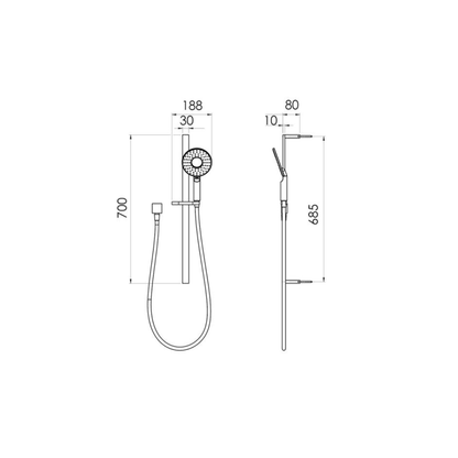 Felton Urban II slide shower chrome/white - U2HSKCSRW