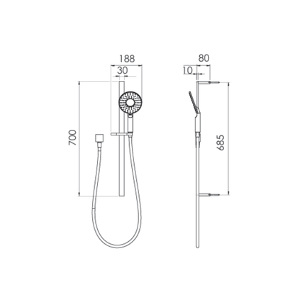 Felton Urban II Slide shower chrome/Gunmetal - U2HSKCSRG