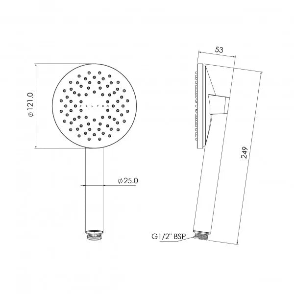 Felton Tate Aerlux Handpiece - Matt Black HS0048