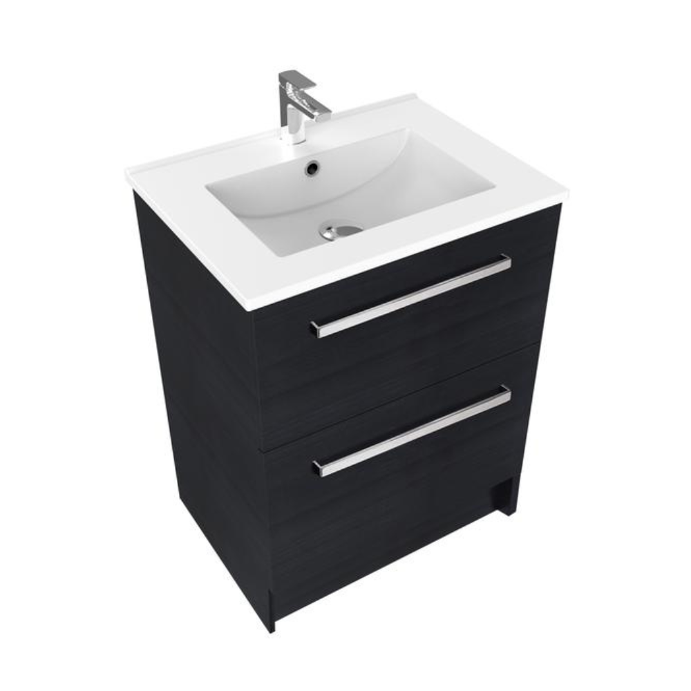 Newtech Frank 750mm Floorstanding 2 Drawer Vanity - Charred Oak