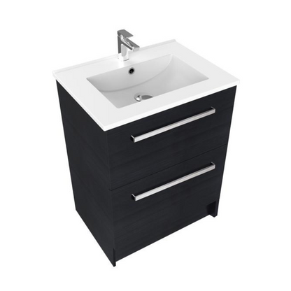 Newtech Frank 750mm Floorstanding 2 Drawer Vanity - Charred Oak