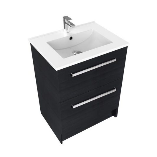 Newtech Frank 750mm Floorstanding 2 Drawer Vanity - Charred Oak