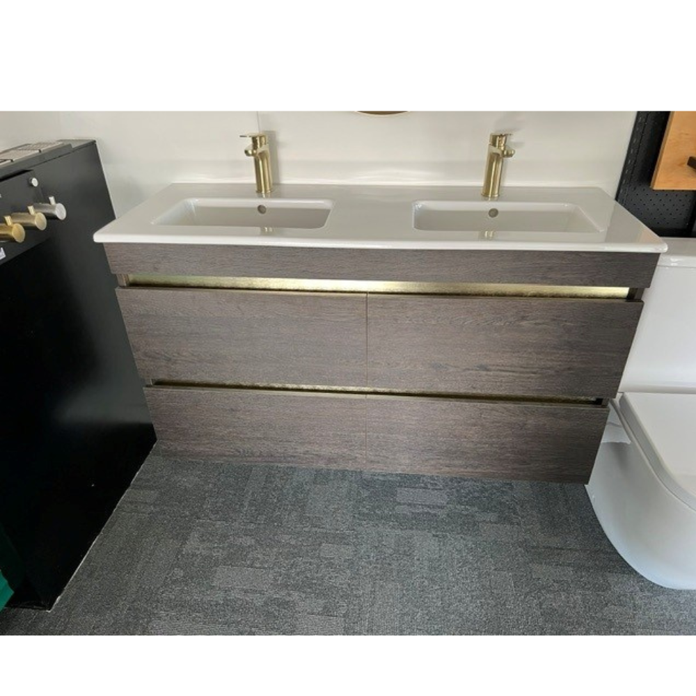 Newtech Brookfield 1200mm 4 drawer double basin - wall vanity 4339