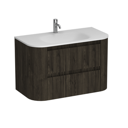 Stanza Curve Spio 900 2 Drawer Vanity - Smoke