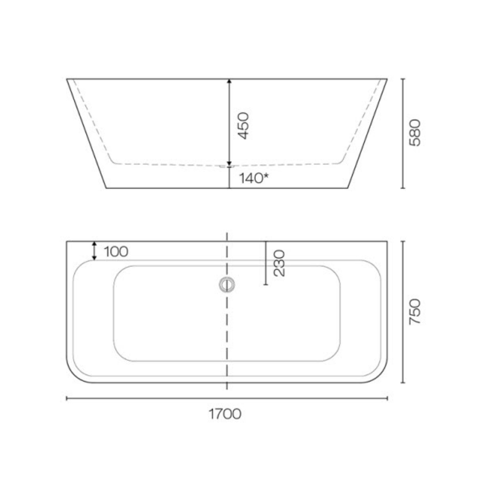 Progetto - Verso 1700 Freestanding Bath White