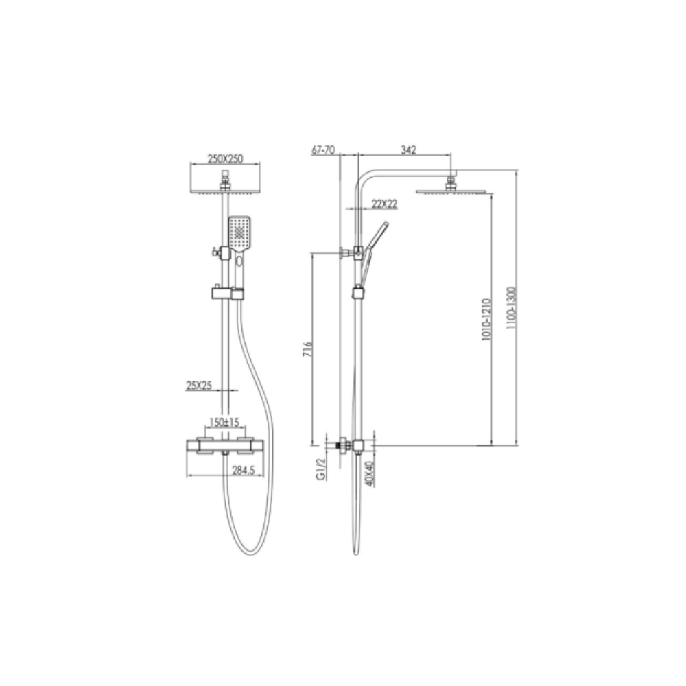 Waterware Project 1.0 Shower Tower - Brush Nickle