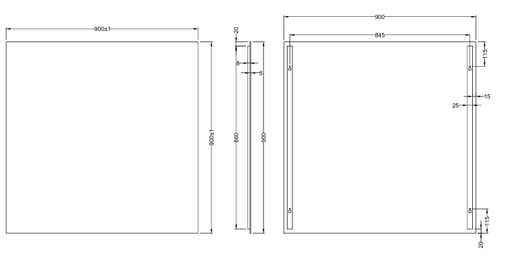 Newtech - Westfield Rectangular Mirror - 900x700mm