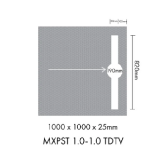 Marmox Ready to tile over shower base 1000x1000 -channel-trough drain traverse (no tiles)