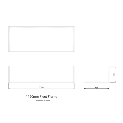 Athena Fleet 1200mm Wall hung Vanity -Indian Ink/Baroque