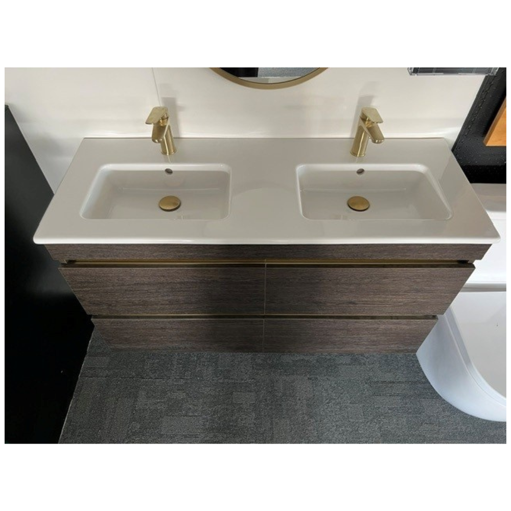 Newtech Brookfield 1200mm 4 drawer double basin - wall vanity 4339
